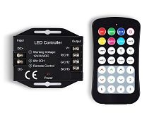 Контроллер для светодиодных лент RGB с радио пультом 2.4G 24A 12V 288W/ 24V 576W GS11351